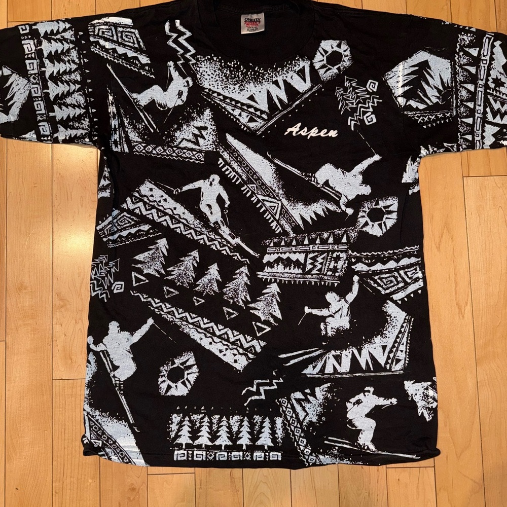 Aspen Colorado Black Graphic Men's Shirt